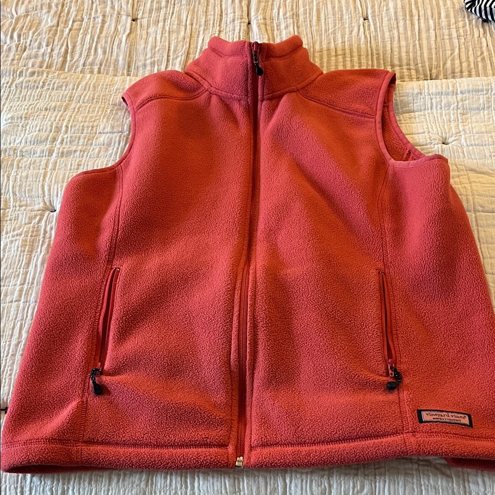 Vineyard Vines Coral/ Peach Fleece Vest
